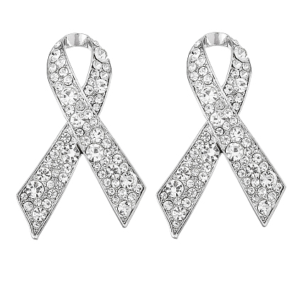 2 шт. броши из сплава со стразами и лентой для рюкзака