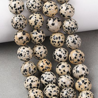 Природные яшмы далматин бисер нитей, гладкий круглый