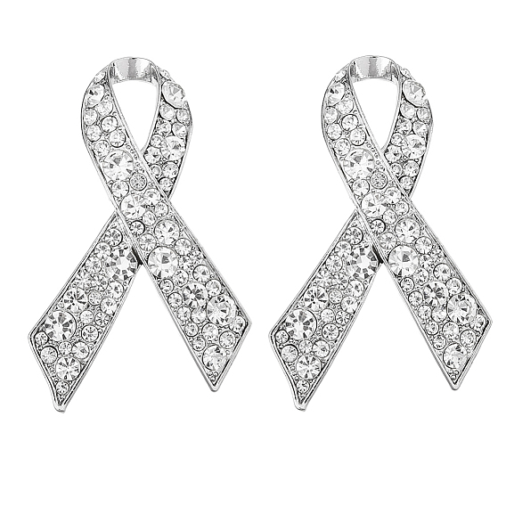 2 шт. броши из сплава со стразами и лентой для рюкзака