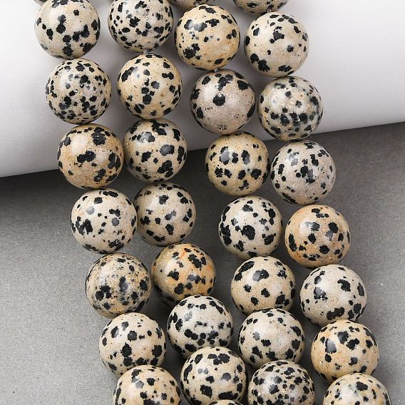 Природные яшмы далматин бисер нитей, гладкий круглый