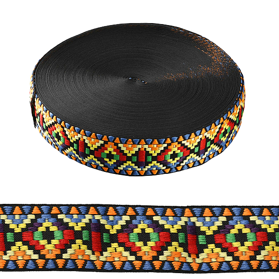 5 ярдов вышитых лент из поликоттона в этническом стиле, жаккардовая лента, тирольская лента, аксессуары для одежды, ромб шаблон