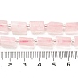 Natural Rose Quartz Beads Strands, with Seed Beads, Faceted Column