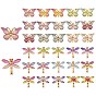 32Pcs 2 Style DIY Plastic Pendants, Dragonfly and Butterfly