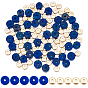 1 brins de perles de lapis-lazuli naturel, teint, perles heishi, rond plat/disque et perles d'espacement en plastique ccb, plat rond