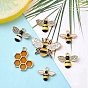 10Pcs 5 Styles Alloy Enamel Pendants, with Crystal Rhinestone, Bees & Honeycomb