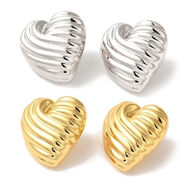 Серьги-гвоздики из латуни с реечным покрытием, без кадмия и без свинца, долговечный, текстурированное сердце