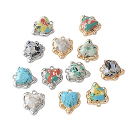 Латунь стекло амулеты, сердце прелести, граненые