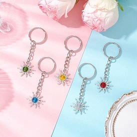 Сплав стекла keychian, с железными разрезными брелоками, солнце