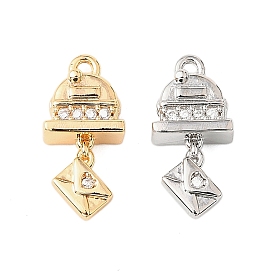 Латунные микро проложить кубического циркония подвески, без кадмия, без никеля и без свинца, почтовый ящик