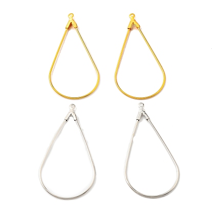 Iron Pendants, Teardrop Charms, for Hoop Earring Findings