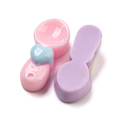 Tableware Opaque Resin Decoden Cabochons, Spoon with Heart