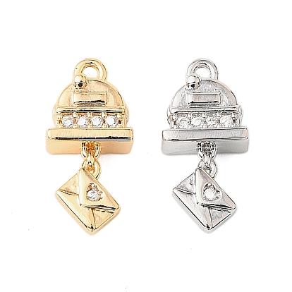 Латунные микро проложить кубического циркония подвески, без кадмия, без никеля и без свинца, почтовый ящик