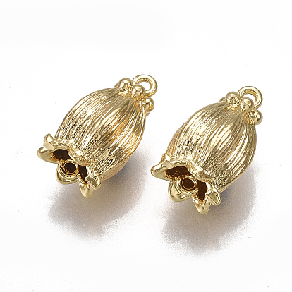 Медные звенья / разъемы, без никеля , реальный 18 k позолоченный, цветок