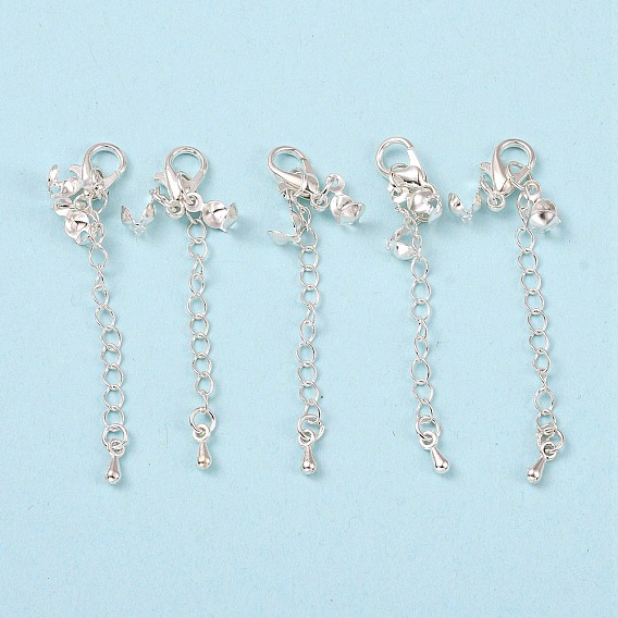 Удлинитель цепи, с латунным наконечником, железный шарик сплава советы и застежками когтя омара, 77 мм