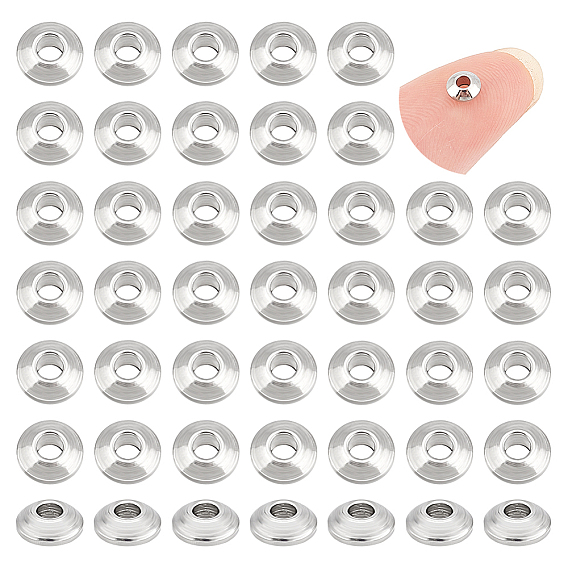 150шт. 304 гладкие бусины-рондели из нержавеющей стали