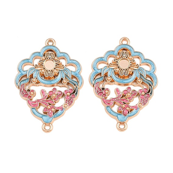 Alloy Enamel Cabochon Connector Settings, Flower