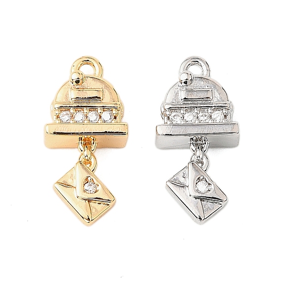 Латунные микро проложить кубического циркония подвески, без кадмия, без никеля и без свинца, почтовый ящик