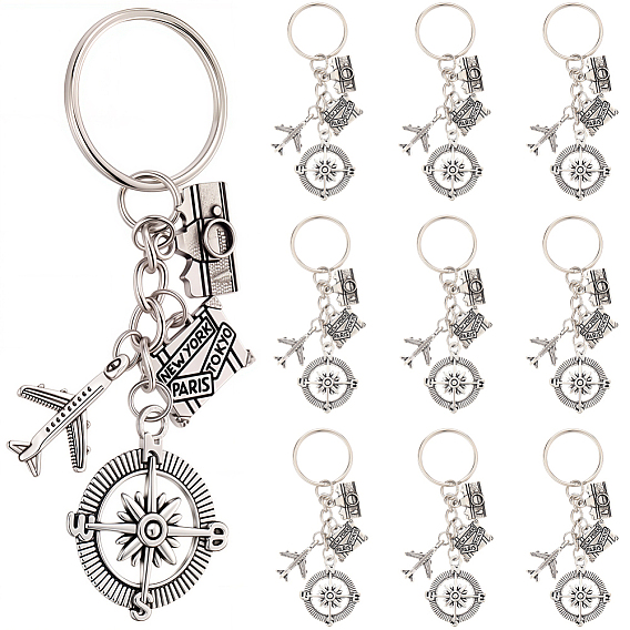 20 брелок из сплава, с железными кольцами