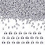 1300Pcs 26 Styles White Opaque Acrylic Beads, Horizontal Hole, Cube with Black Alphabet