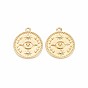 Brass Pendants, Nickel Free, Flat Round with Eye