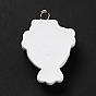 Opaque Resin Pendants, Bouquet Charm, with Platinum Tone Iron Loops