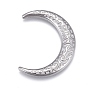 304 Stainless Steel Cabochon, Textured, Moon