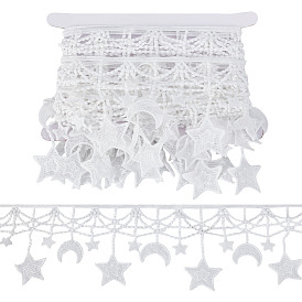 5ярдов полиэстеровой кружевной отделки, звезда и луна, с картой дисплея 1pc картона