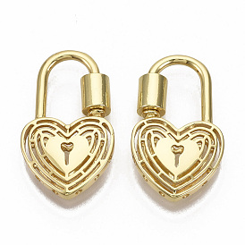 Colgante de cerradura de mosquetón, para hacer collares, sin níquel, cerradura del corazón