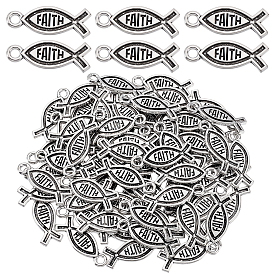 80 подвески из цинкового сплава в тибетском стиле, Иисус рыбы