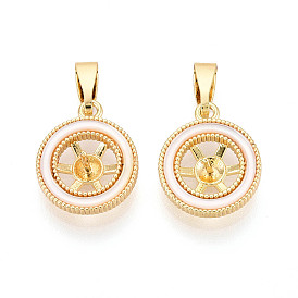 Латунный кубок жемчужный колышек, плоско-круглые, с оболочкой, за половину пробурено бисера