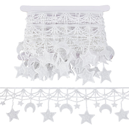 5ярдов полиэстеровой кружевной отделки, звезда и луна, с картой дисплея 1pc картона