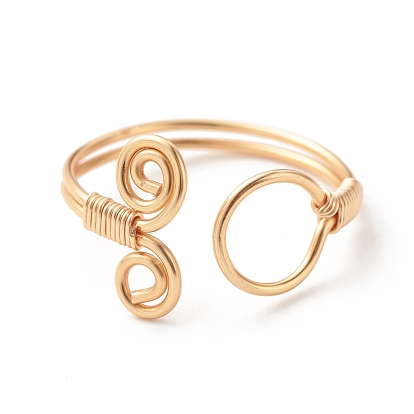 Copper Wire Wrap Ring and Vortex Open Cuff Ring for Women