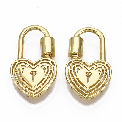 Colgante de cerradura de mosquetón, para hacer collares, sin níquel, cerradura del corazón