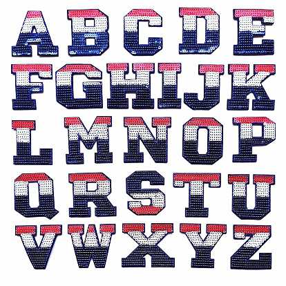 Letter A~Z Alphabet Computerized Embroidery Cloth Iron on/Sew on Patches, Costume Accessories