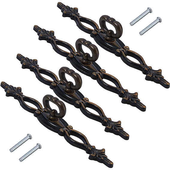 4шт. ручки для шкафов из сплава, с железными винтами