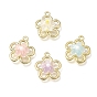 Brass Resin Pendants, Open Flower Charms