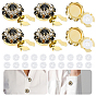6 boutons de manchette en laiton et strass, avec 20pcs 4-trou boutons en plastique, pour accessoires de vêtement, champignons