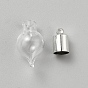 Glas-Anhänger, Wunschflaschenanhänger, Herz, mit Platinmetall Zubehör