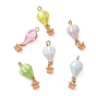 Alloy Enamel Pendants, Hot Air Balloon Charms, Golden
