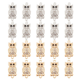 20 шт. 2 цвета цинковый сплав стразы соединительные подвески, сова