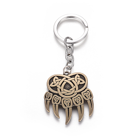 Alloy Keychain, with Iron Ring & Chain, Knot