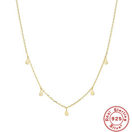 925 Silver Waterdrop Layered Collarbone Chain - Delicate, Luxurious, Unique Necklace.