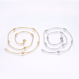 304 Stainless Steel Ball Chain Necklaces, with Lobster Claw Clasps
