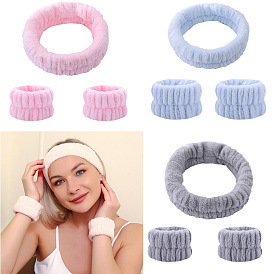 Soft Velvet Headband and Wristbands Set for Women, Non-slip Hair Accessories