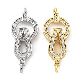 Латунь прозрачный кубический цирконий застегивается на застежки, без кадмия, без никеля и без свинца, плоско-круглые