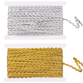 2 crads 2 цвета сверкают волнообразный узор металлизированная полиэстеровая лента