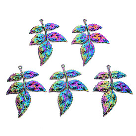 Alloy Big Pendants, Cadmium Free & Nickel Free & Lead Free, Leaf Charms