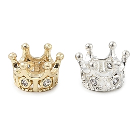 Латунные микро проложить Цирконий Европейский бисером, корона, бусины с большим отверстием, без свинца и без кадмия