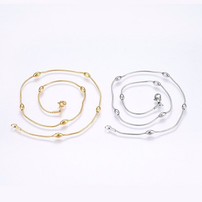 304 Stainless Steel Ball Chain Necklaces, with Lobster Claw Clasps