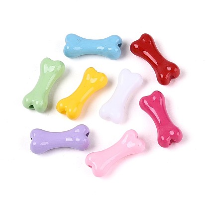 Непрозрачные акриловые бусины с распылением, кость